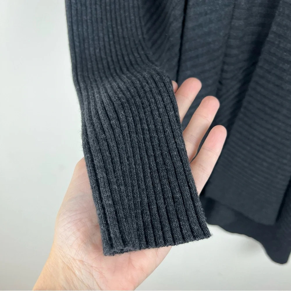 Eileen Fisher Merino Wool Open Front Long Lagenlook Cardigan Small Cozy Sweater - Picture 12 of 14